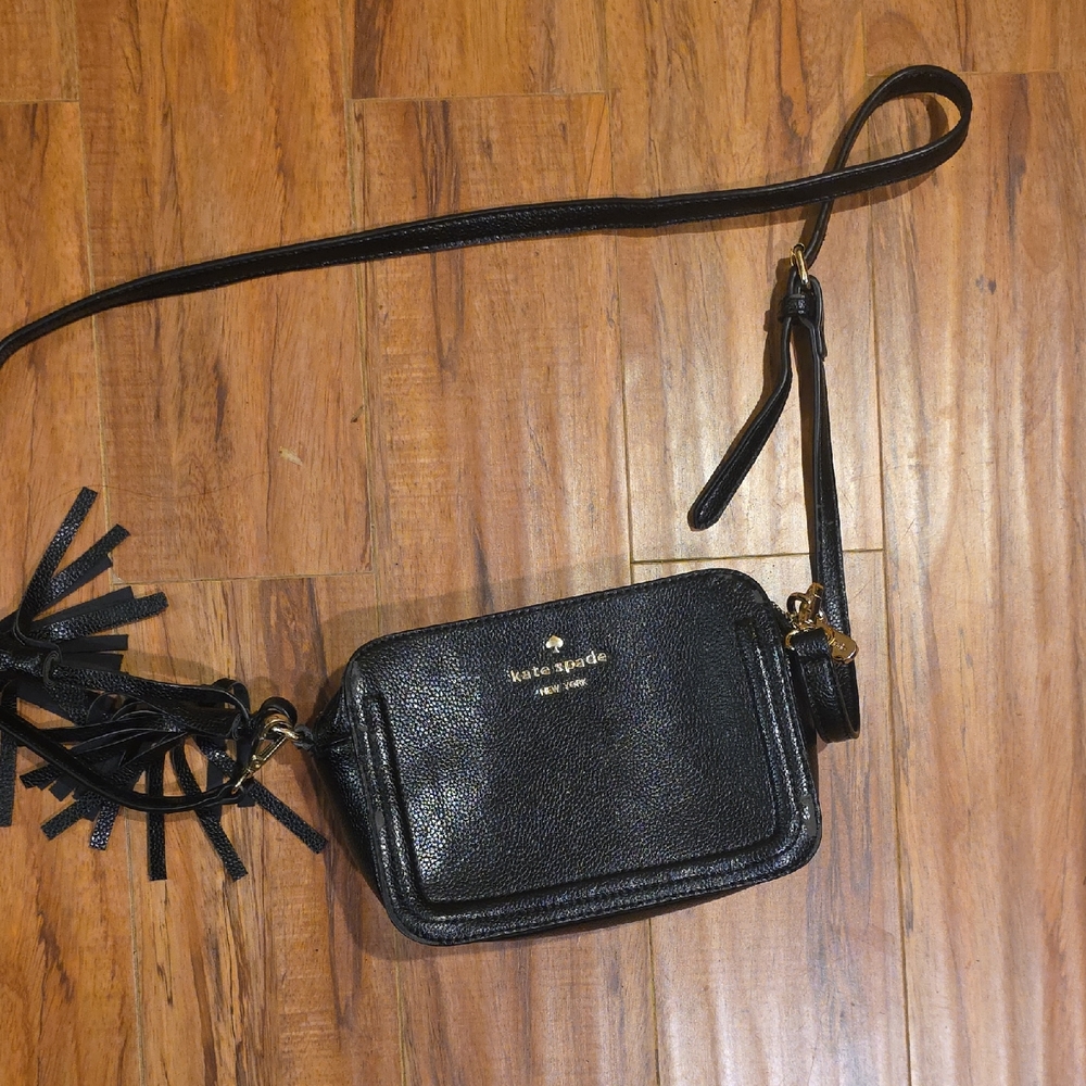 Kate Spade Black Leather Crossbody Damaged